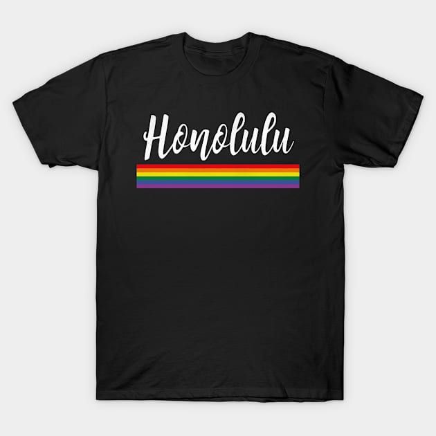 Honolulu, Hawaii - HI Pride Simple Rainbow T-Shirt by thepatriotshop